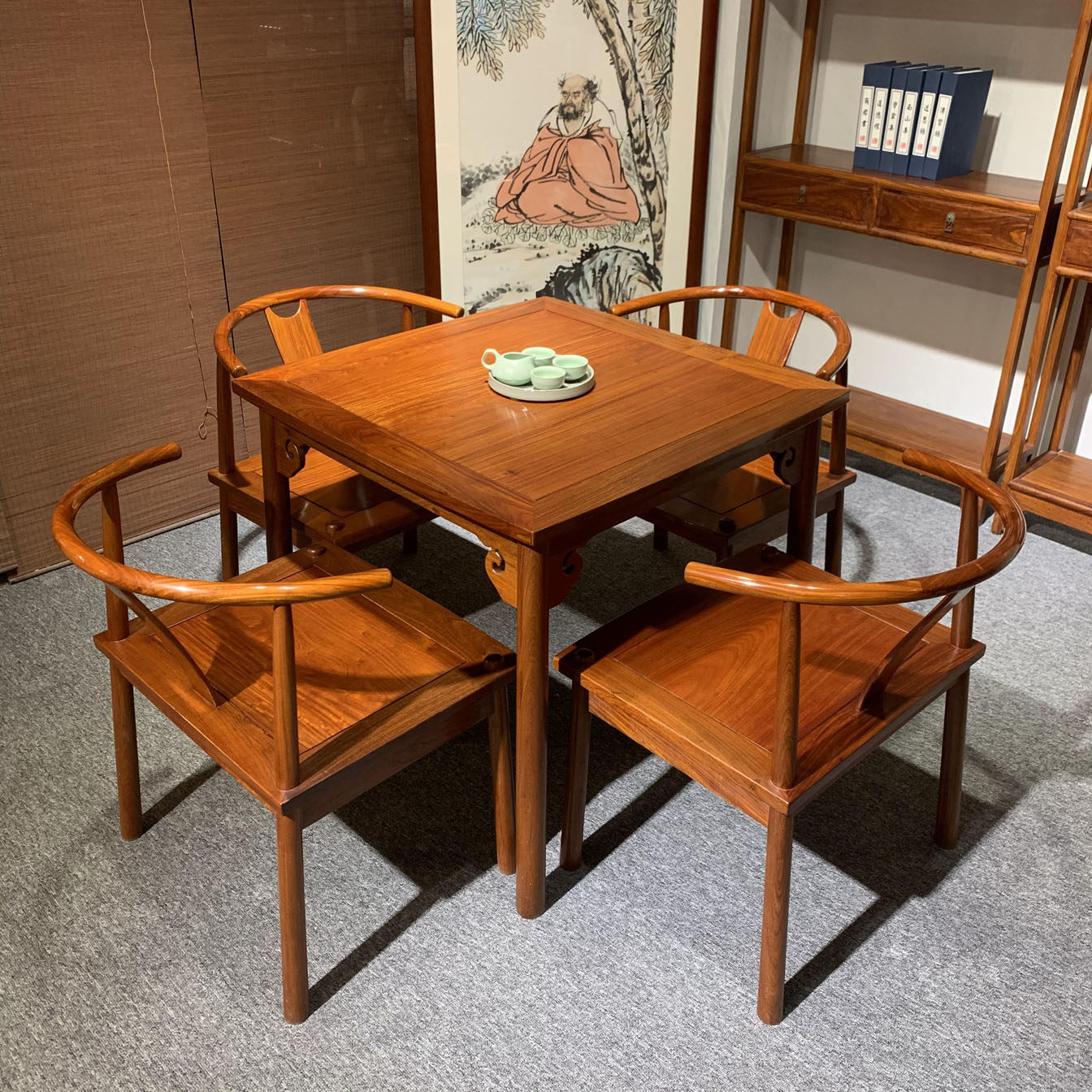 新中式风原木简约四方桌