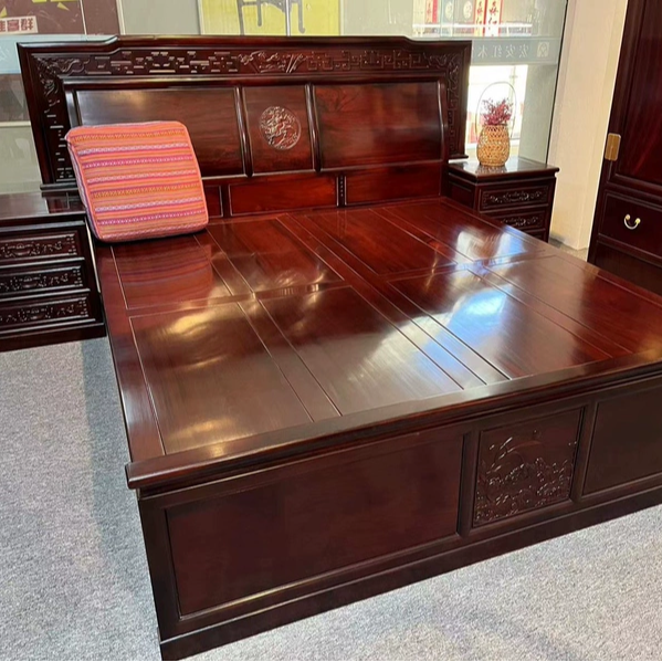 中式古典国标红酸枝1.8*2米红木大床手工定制高档实木双人床整装