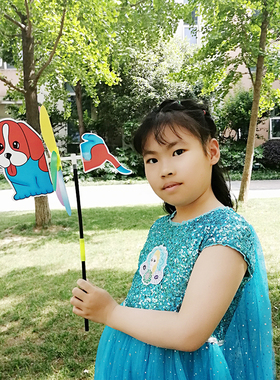 户外立体卡通风车幼儿园儿童手拿风车旋转宝宝玩具健身益智批发