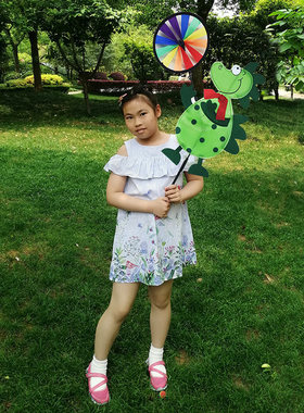户外转轮卡通风车幼儿园塑料儿童手拿大号宝宝玩具批发地摊热卖