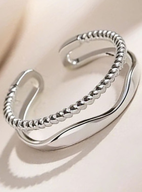 法式新款ring轻奢开口可调节戒指