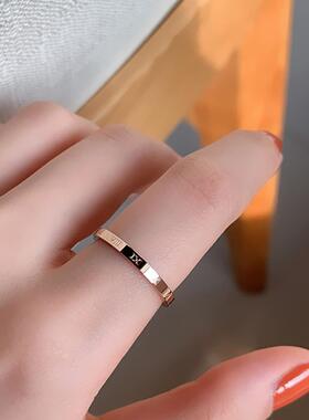 不锈钢日韩罗马圈钛钢戒指女韩版