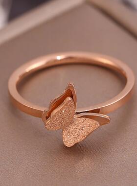 简约经典蝴蝶钛钢戒指女小众设计