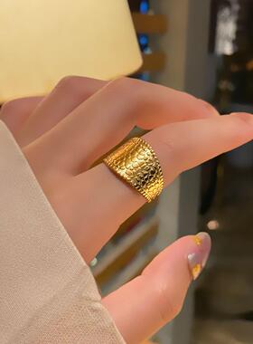 日韩钛钢开口可调节戒指韩版冷淡