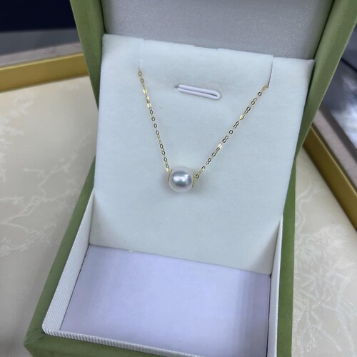 Akoya海水强光正圆S925银项链