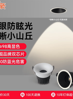 钜豪射灯全光谱护眼深防眩嵌入式家用小山丘天花吊顶背景墙洗灯