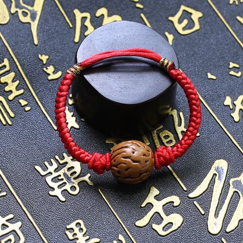 孕妇婴儿桃木防惊吓桃核朱砂手链