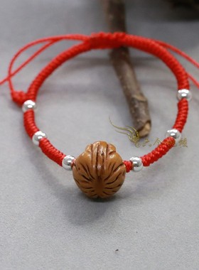 婴儿手链平安山桃核桃篮脚链