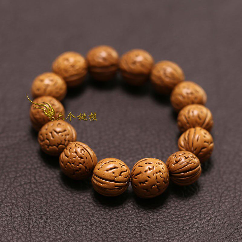 成人男女本命年平安压惊野生桃核手串送礼送长辈精品脑纹手工打磨