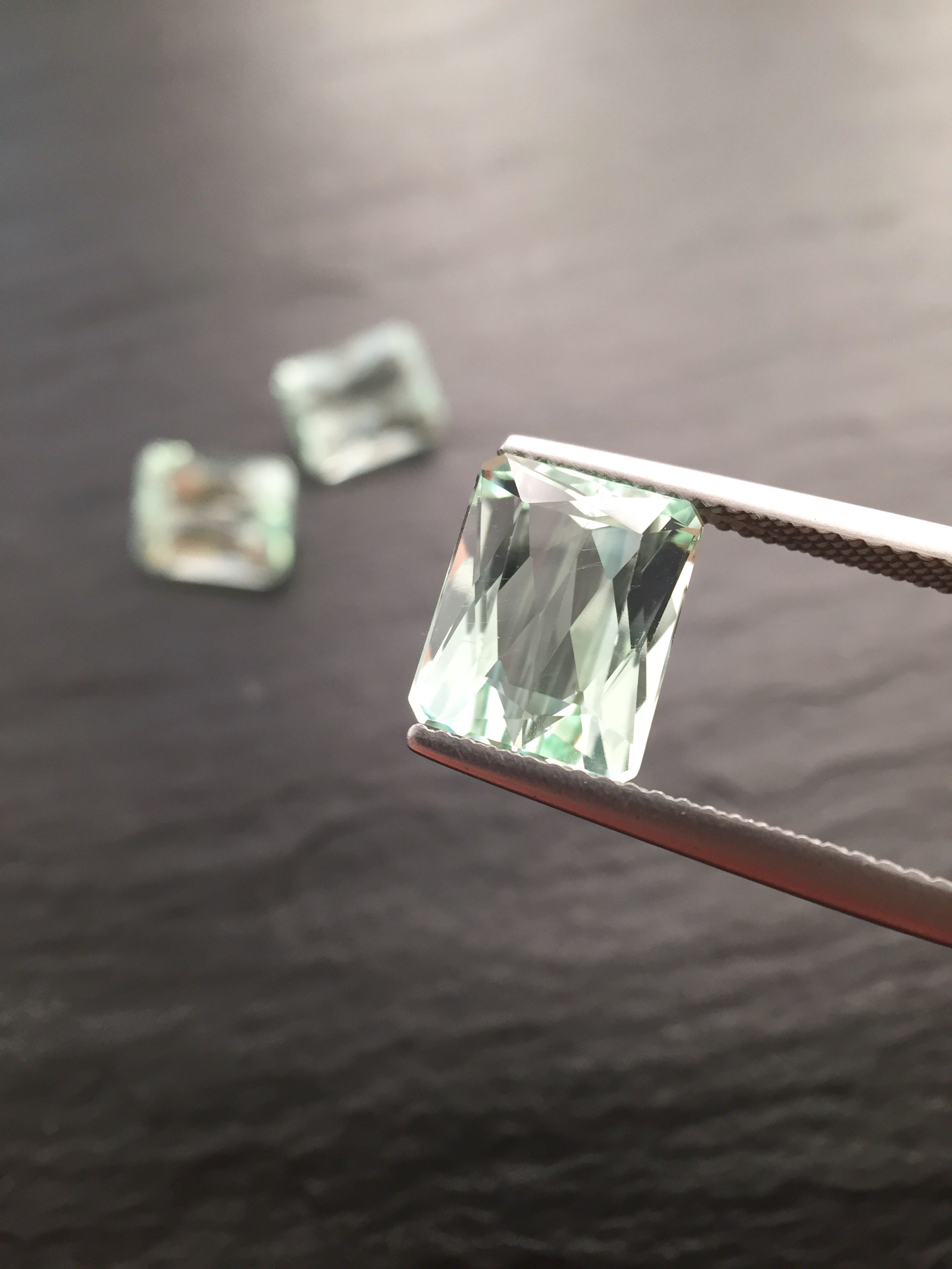 balmer珠宝薄荷绿锂辉石希登石项链方形吊坠耳环彩色宝石 女