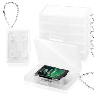 SD内存卡收纳盒TF卡钥匙扣卡PP材质透明防尘防震便携卡盒DIY贴纸