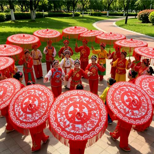 油纸伞2026春节元旦蛇年新款防水剪纸风格户外吊顶装饰餐饮年会伞