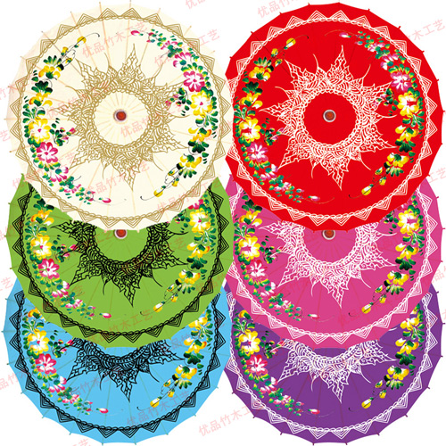 东南亚风缅甸泰国蒲甘傣族工艺伞