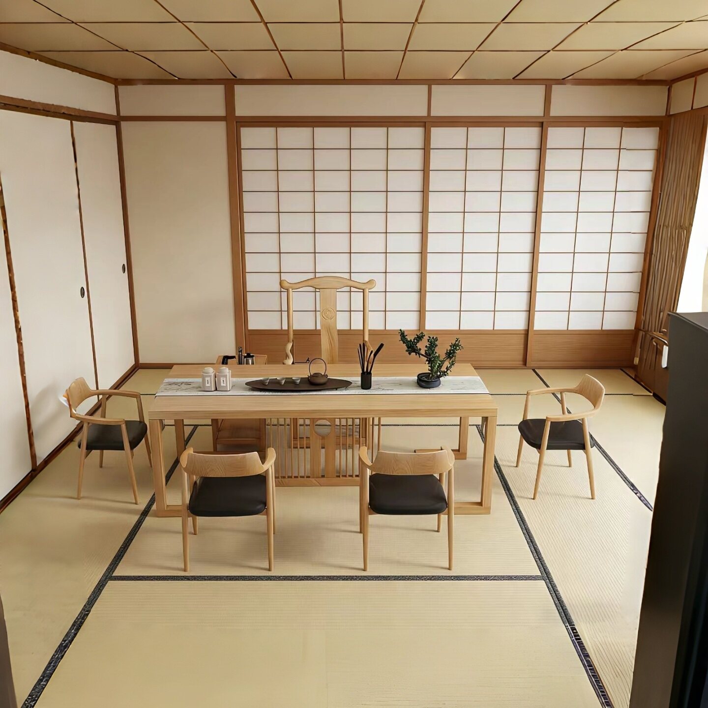 实木茶桌椅组合客厅茶台桌办公室酒店会议室休闲室大板泡茶桌椅