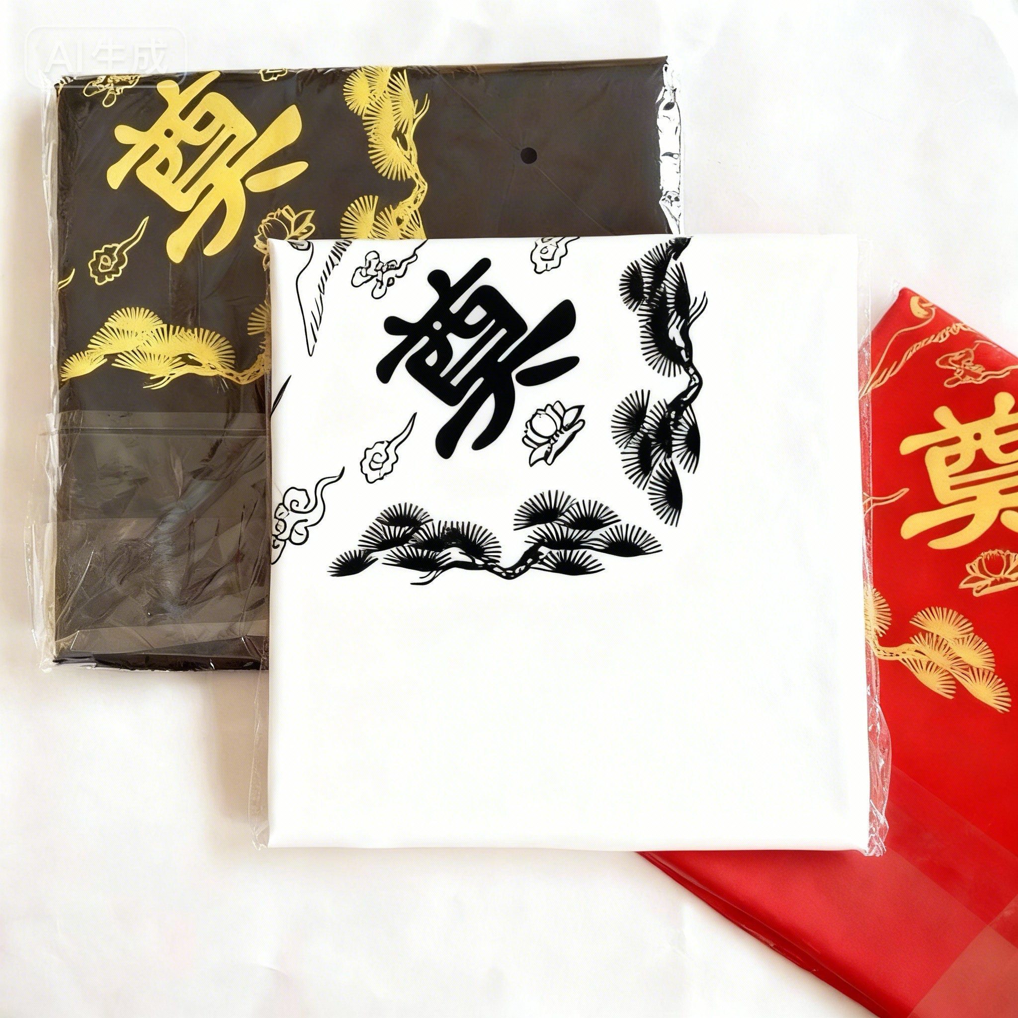 批发骨灰盒包布1米黑色灵堂白色奠字荷花白事殡葬用品量大优惠