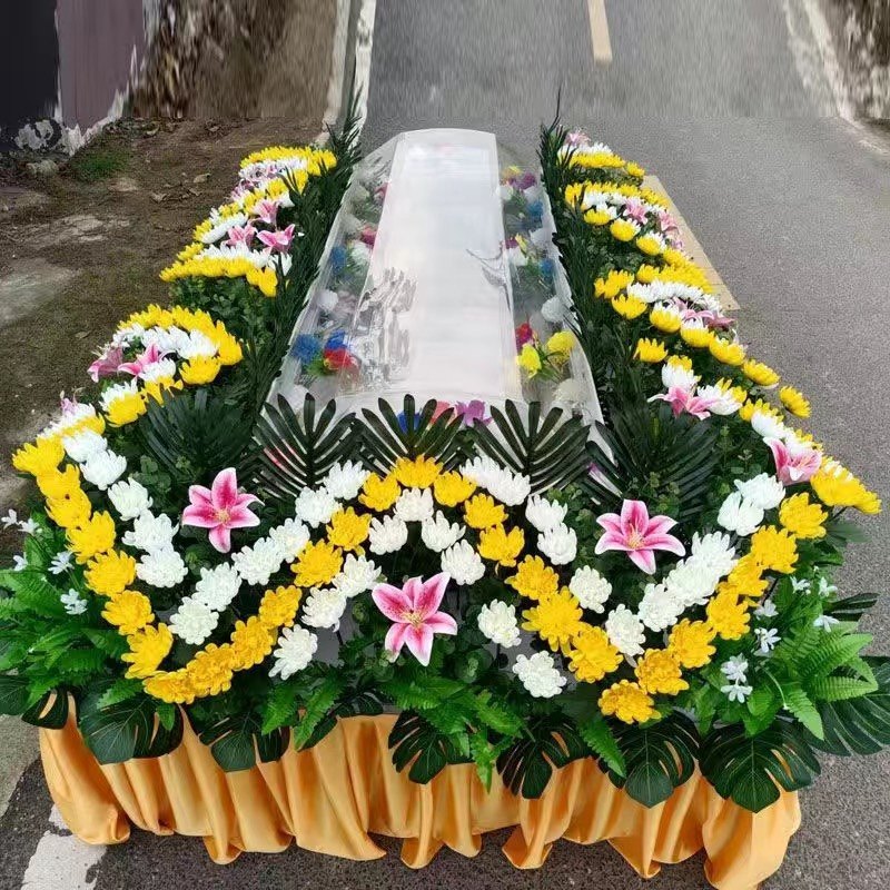 室内冰棺围观花殡葬花满天星花基室内花满天星围棺花仿真胶花定制