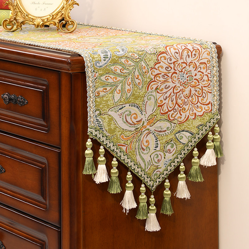 美式复古桌旗轻奢高端斗柜电视柜盖布欧式餐桌布茶几长条鞋柜台布,居家布艺,桌旗,淘宝优惠券,粉丝福利购,淘宝优惠卷