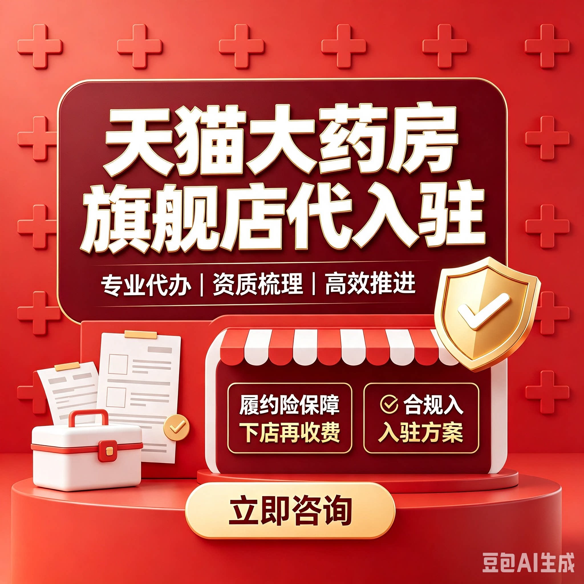 天猫大药房旗舰店代入驻 履约险代替保证金 下店后付费