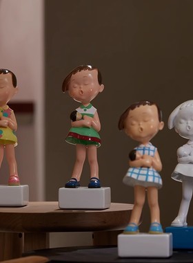 艺术玻璃担心可爱风限量版雕塑