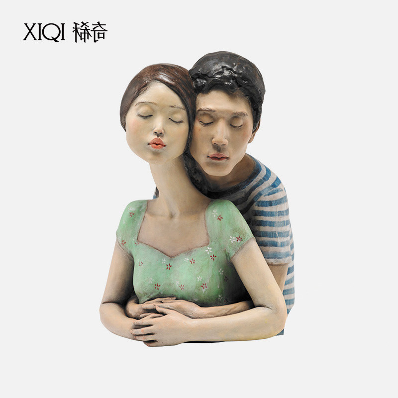 稀奇艺术桌面摆件向京《因为爱情》雕塑客厅创意饰品新婚礼物