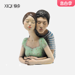 因为爱情 稀奇艺术桌面摆件向京 雕塑客厅创意饰品情人节礼物