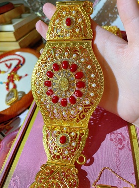999足金 传承古法金 复古宫廷风 钻石 珍珠 宝石镶嵌 黄金腰带