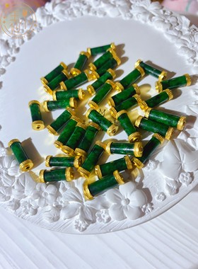 王小仙女古法金缅甸翡翠A货桶珠