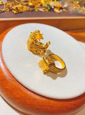 古法金克罗心十字架戒指王小仙