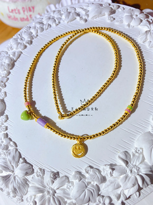 足金桃心锁骨链女王小仙