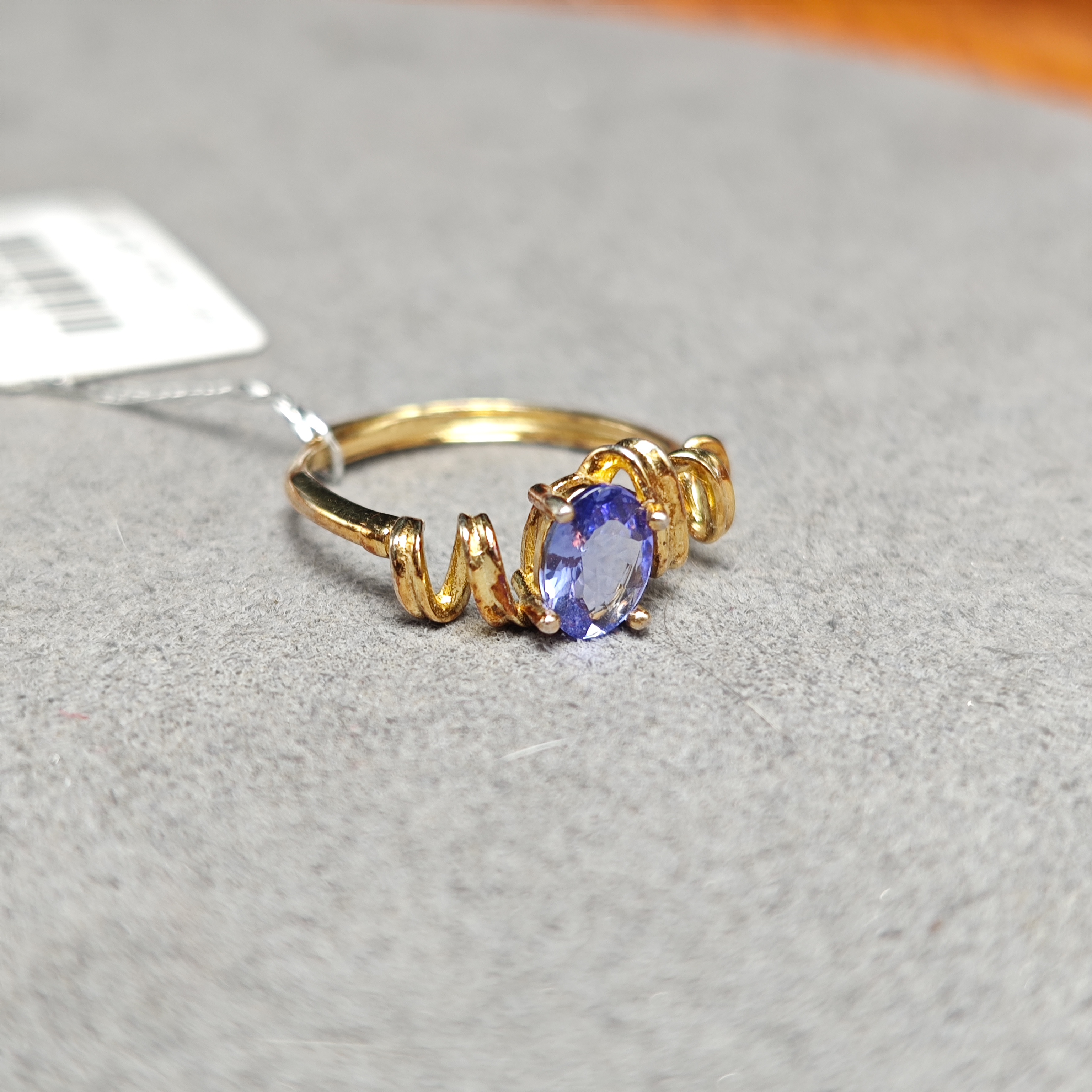 天然925银坦桑石戒指925银椭圆形坦桑石戒指