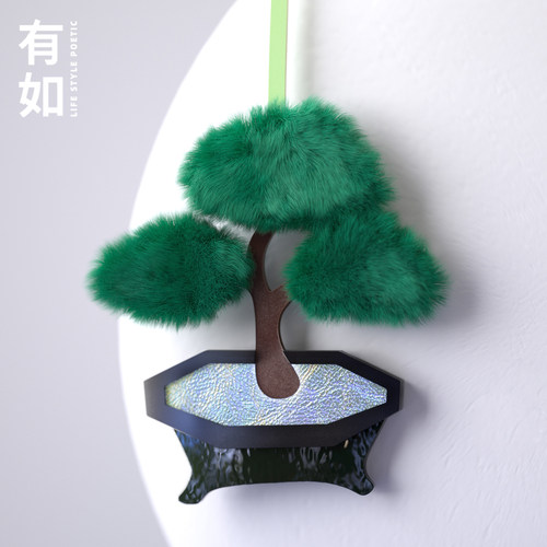 有如《放轻松》真皮毛绒车挂包挂