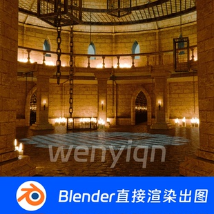 城堡地牢宫殿Blender场景模型2008