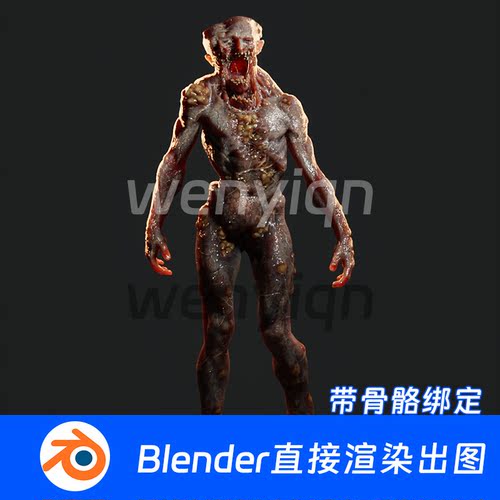恐怖丧尸万圣节僵尸怪物角色人物Blender模型1292