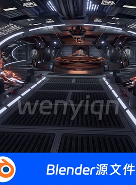星舰飞船科幻船舱空间站全息驾驶室控制室Blender场景模型2121