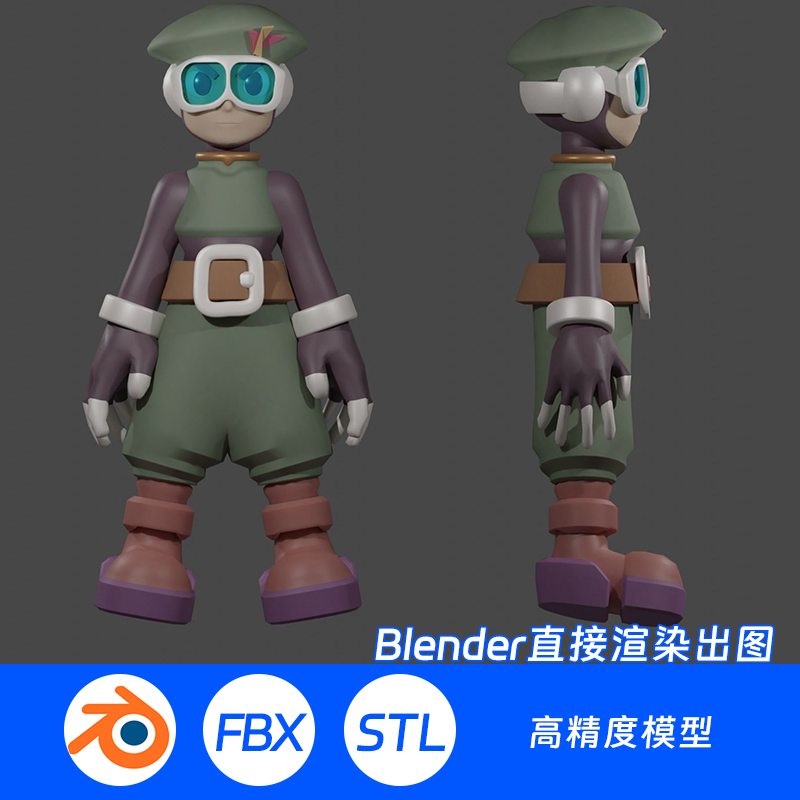 Blender场景渲染三维模型3D建模洛克人超人机器人游戏手游动漫267