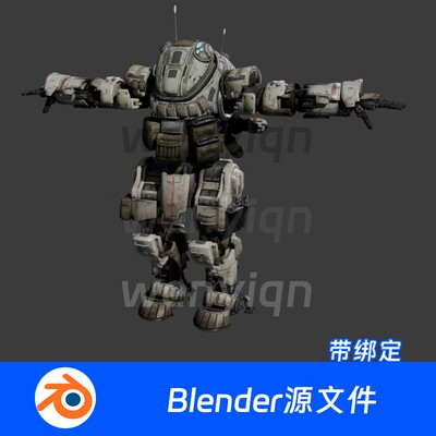 科幻机械人机甲金属机器人战士武器未来Blender模型687
