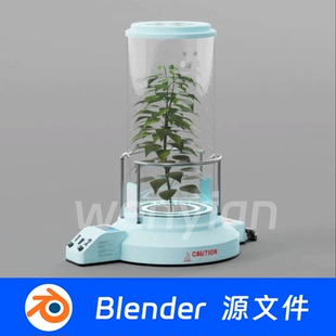 未来植物温室培养皿容器孵化器休眠舱科幻Blender场景模型2239