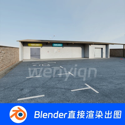 扫描仓库砖房工厂废弃复古建筑Blender场景模型1970