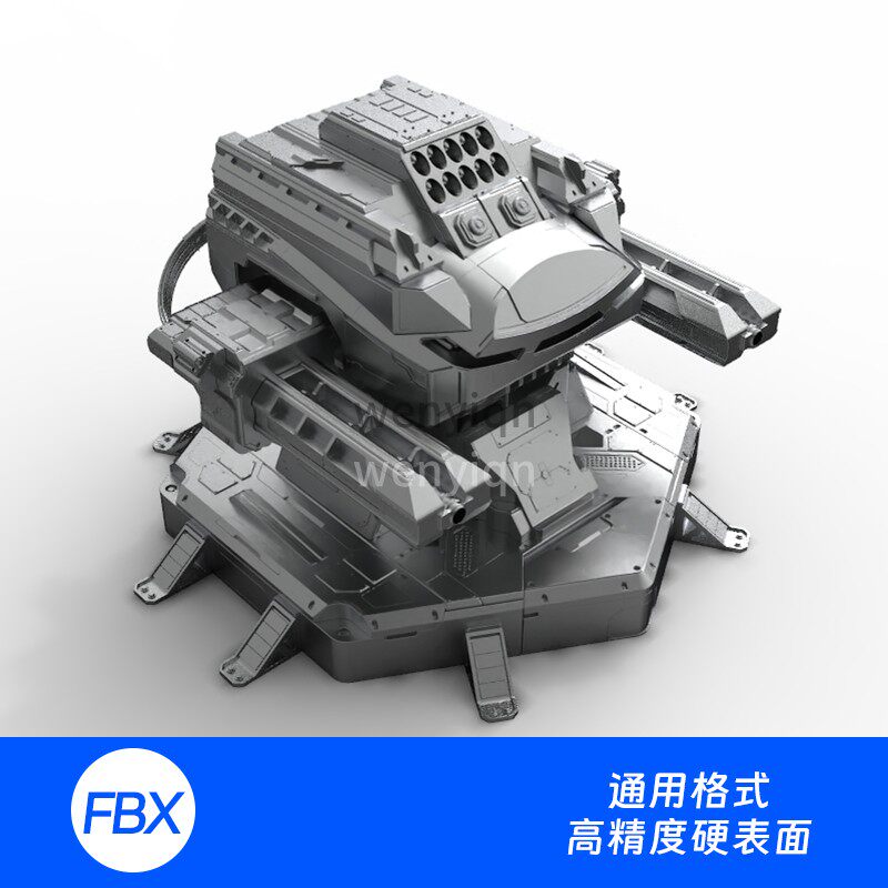 3d模型三维炮塔机器人塔防机甲武器441
