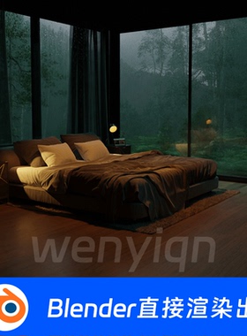 现代房间城市酒店卧室度假森林别墅民宿北欧Blender场景模型1700