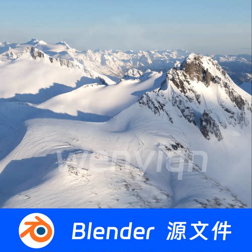 地形山脉雪山雪地Blender场景模型2334