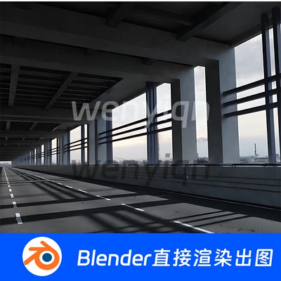 马路高速公路高架桥Blender场景模型1174