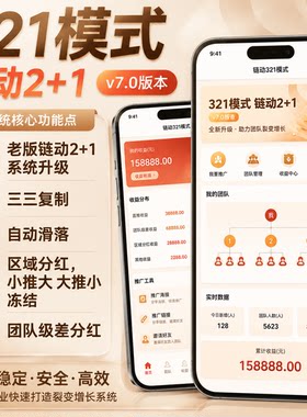 链动2+1商城321模式三三复制推三返一分销团队级差分红代理系统