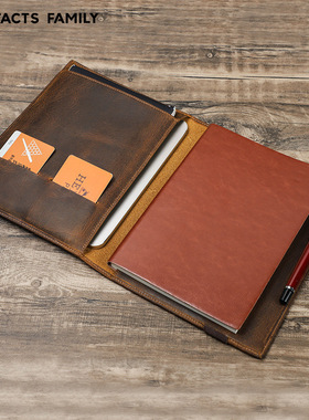 牛皮真皮质a5笔记本保护套钢笔槽平板7.9/8.3寸收纳袋记事本书皮