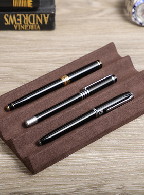 contacts family 2022新款复古笔架真皮疯马牛皮办公手工钢笔展示