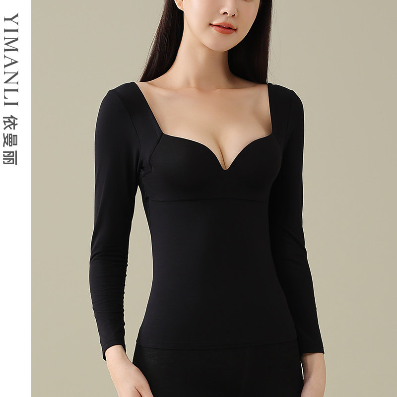 依曼丽发热保暖低领女士长袖衫