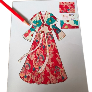 公主换装贴纸少女孩古风装涂鸦画本儿童益智玩具手工diy服装设计