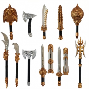 适用乐高积木人仔第三方MOC上色配件青龙偃月刀倚天剑三国武器