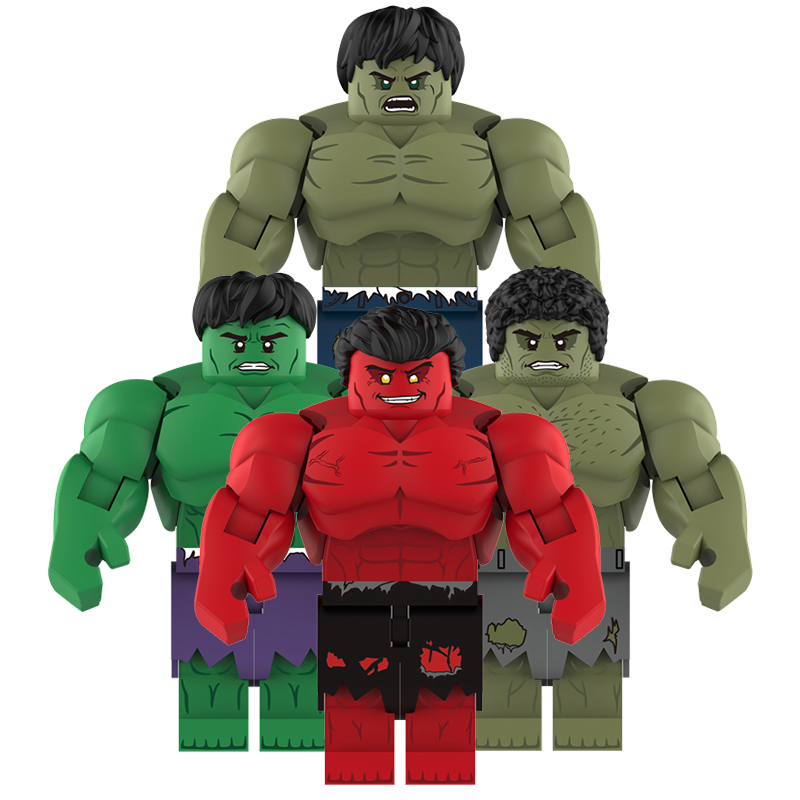 适用乐高超级英雄漫画绿巨人红浩克积木人仔第三方拼装玩具AF344