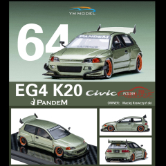 YM 1:64火箭兔Pandem本田 思域Civic EG4 K20改装JDM树脂汽车模型